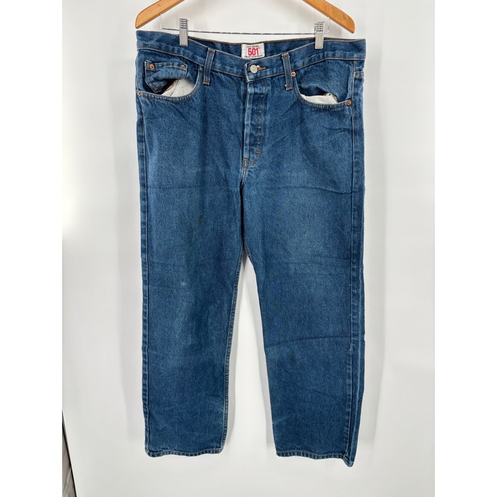 Vintage Levis 501 USA Made Men's 38x32 Light Distress Faded /Grunge Style Jeans